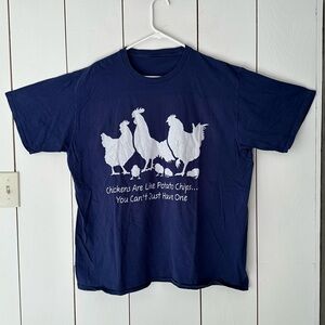 Hen Humor Chicken Shirts Men's T-Shirt XXL Navy